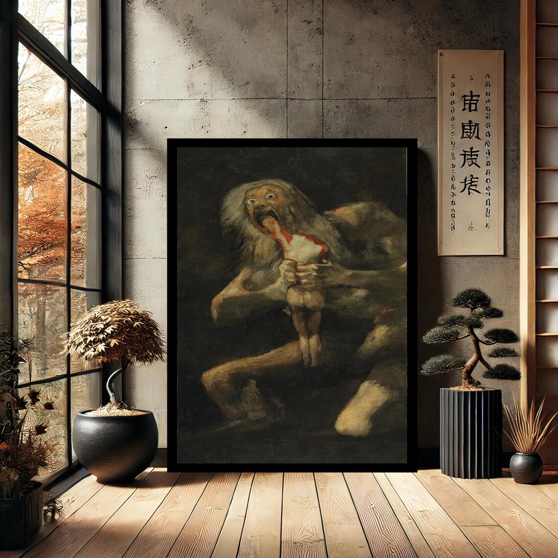 Saturn Devouring His Son By Goya, Modern Art Print