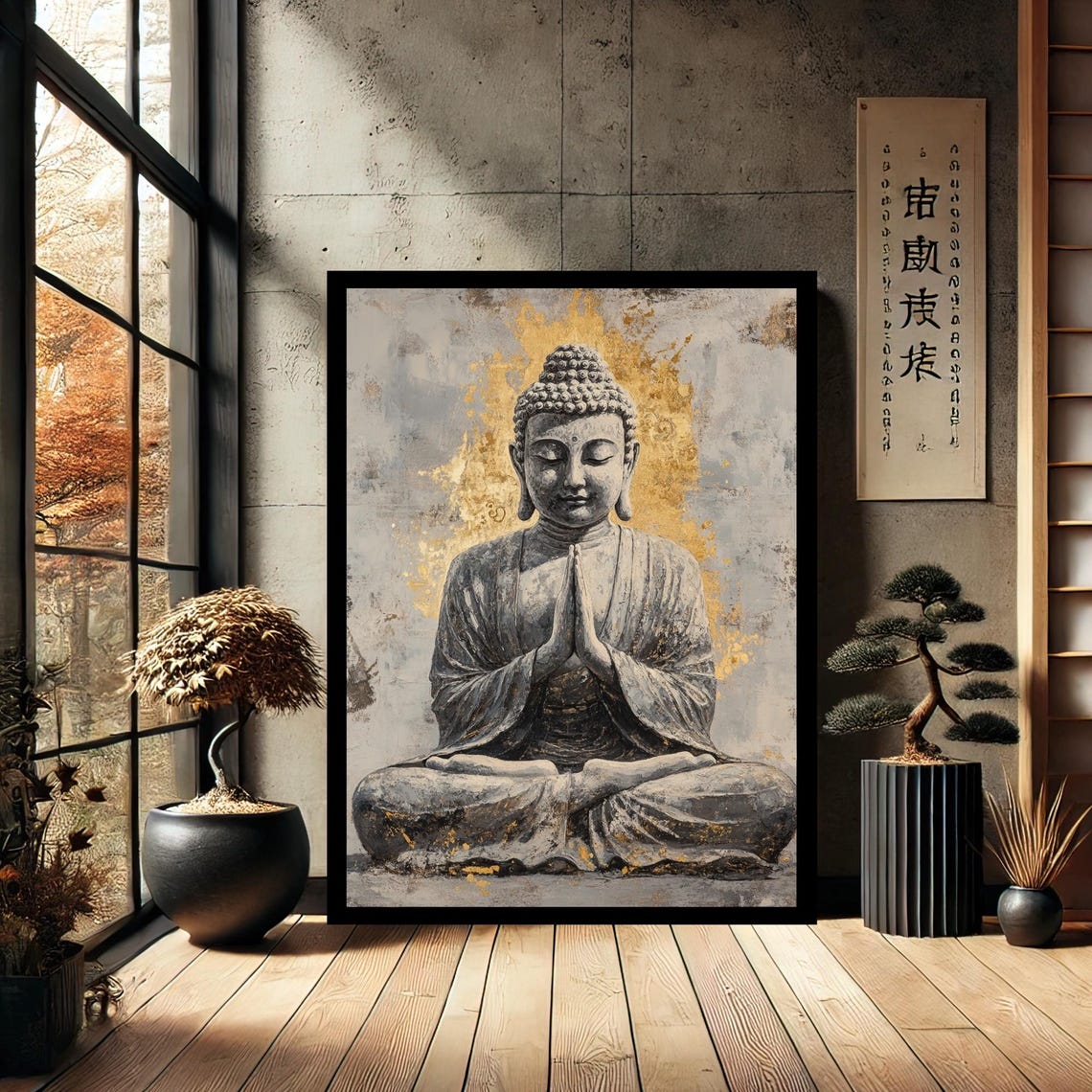 Colorful Buddha Buddhism Canvas Print Painting Wall Art Modern Abstract Home Decor