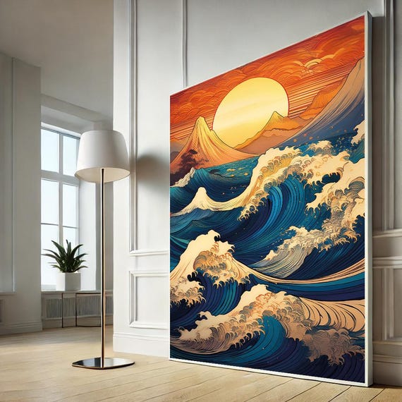Hokusai Great Wave Canvas Wall Art Stunning Japanese Print For Home Decor Lovers And Ocean Enthusiasts