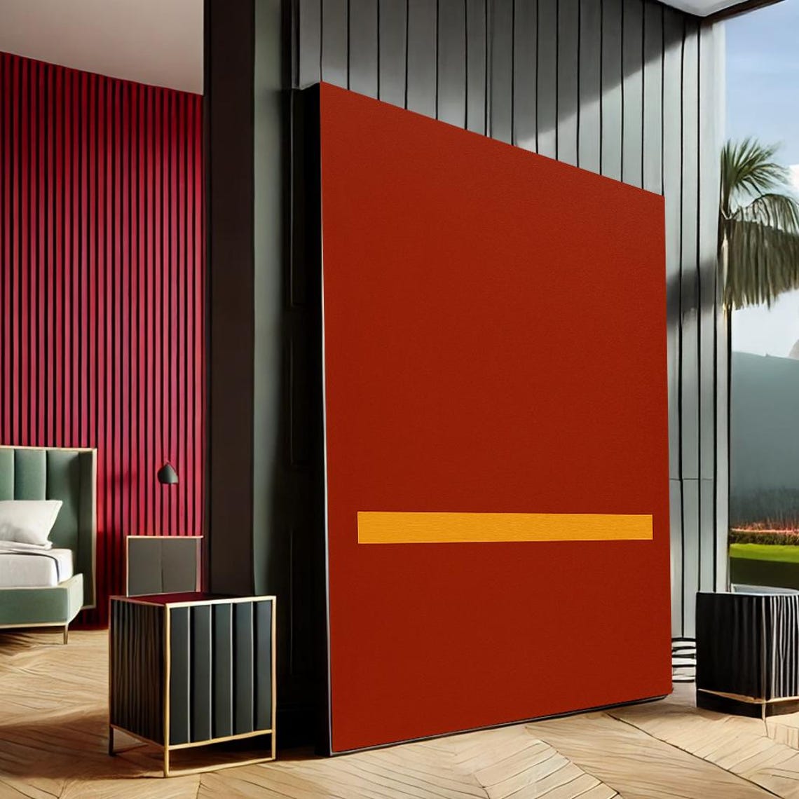 Mark Rothko Abstract Canvas Art Red And Orange Minimalist Painting Modern Living Room Wall Decor Sophisticated Home Accent
