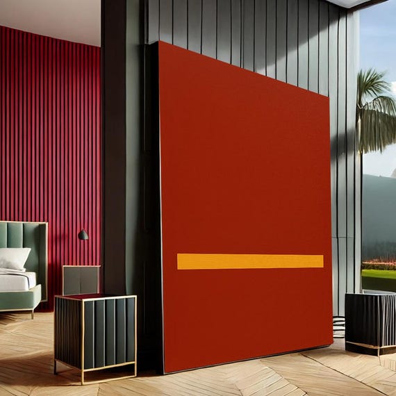 Mark Rothko Abstract Canvas Art Red And Orange Minimalist Painting Modern Living Room Wall Decor Sophisticated Home Accent