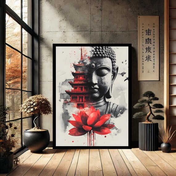 Colorful Buddha Buddhism Canvas Print Painting Wall Art Modern Abstract Home Decor