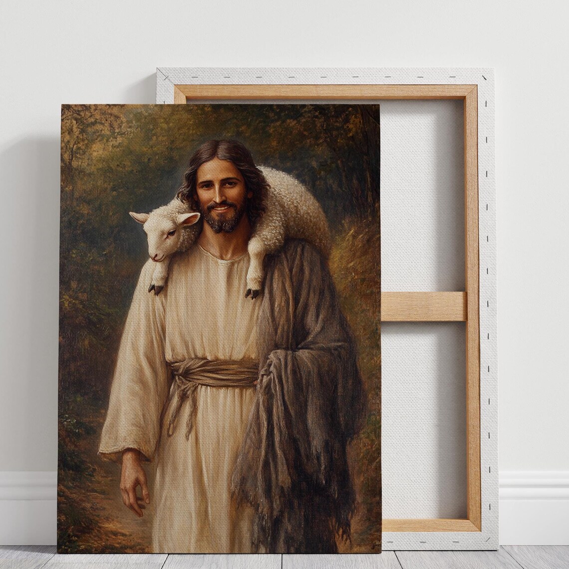 Jesus Carrying A Lamb, Heartwarming Christian Art