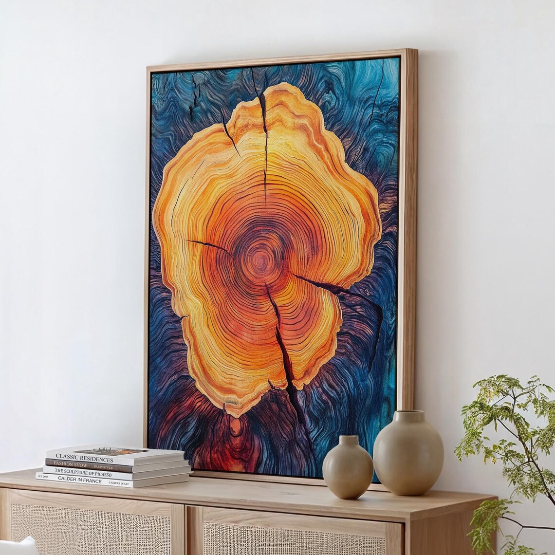 Tree Ring Art Print, Bold Abstract Nature Inspired