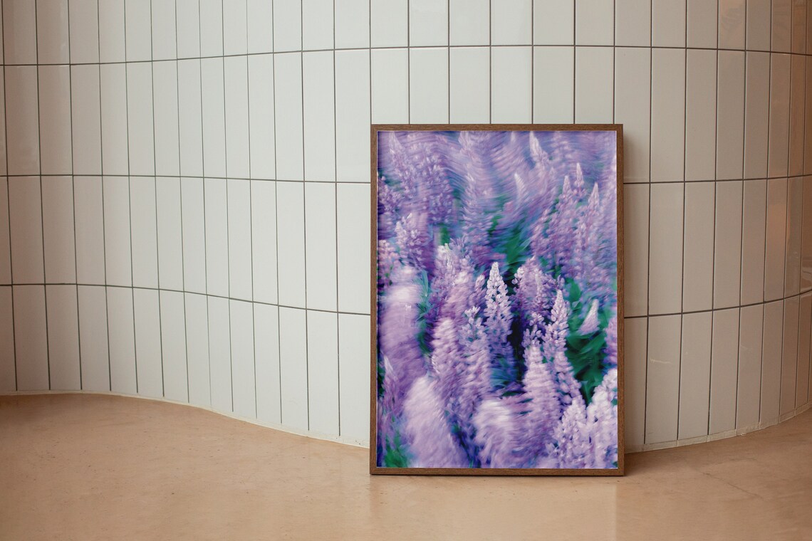 Purple Lupine Blossoms Soft Focus Floral Photography Decor Poster