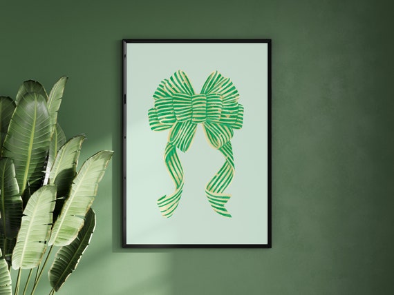 Bow Wall Art For St Patricks Day Lucky Girl Syndrome Green Poster Living Room Print Nursery Minimalist