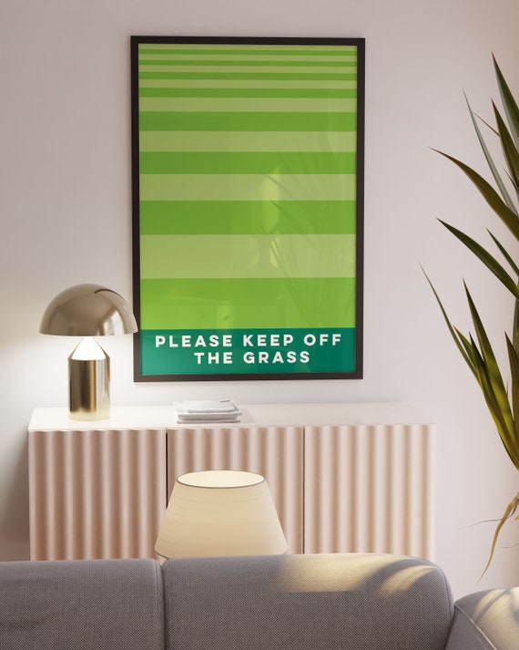 Wall Art Man Cave Tennis Poster Grand Slam Sports Room Decor Retro Print For Office Keep Off The Grass