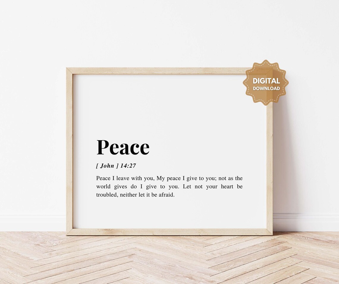 John 14:27 Nkjv Peace I Leave With You, Bible Verse Art Print