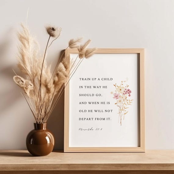 Proverbs 22:6 Bible Verse Teacher Scripture Print