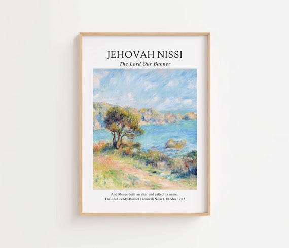Jehovah Nissi Scripture Art, Vintage Poster Print