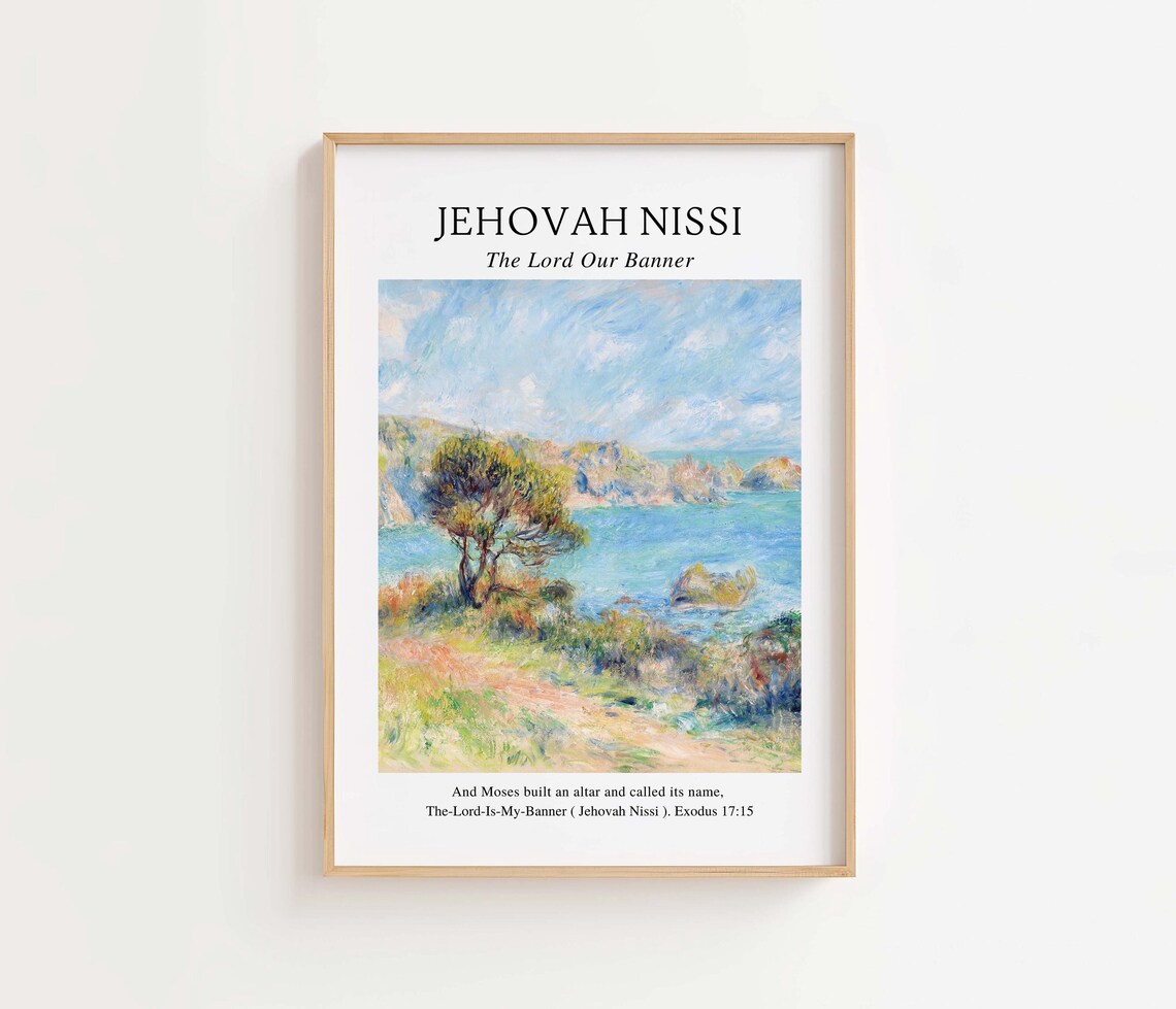 Jehovah Nissi Scripture Art, Vintage Poster Print