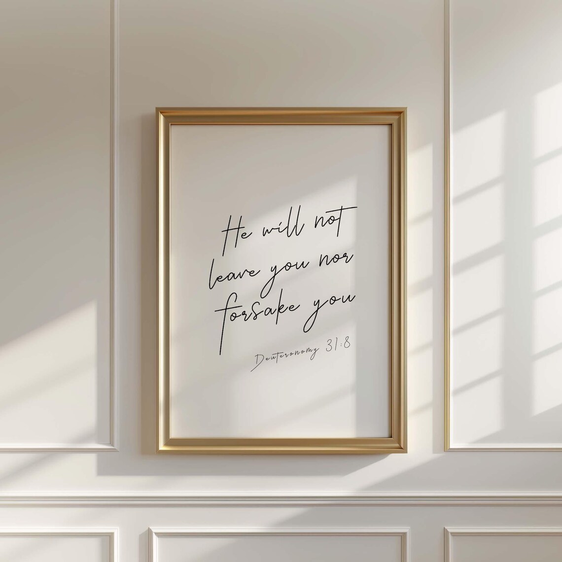 Deuteronomy 3:18 He Will Not Leave You, Scripture Art Print