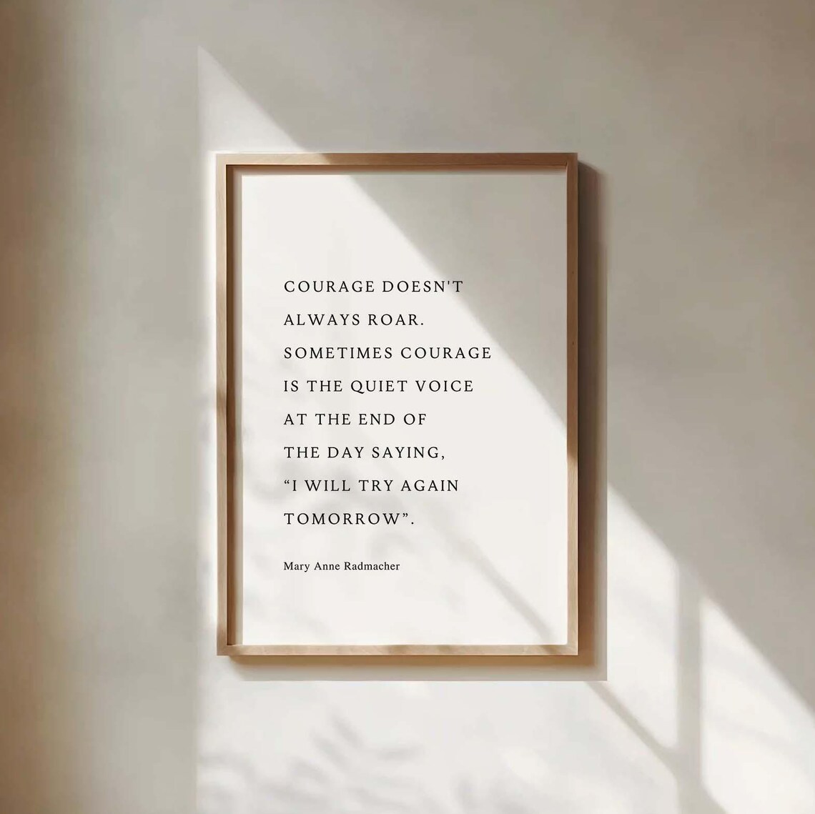 Inspirational Courage Quote Print Motivational Wall Art