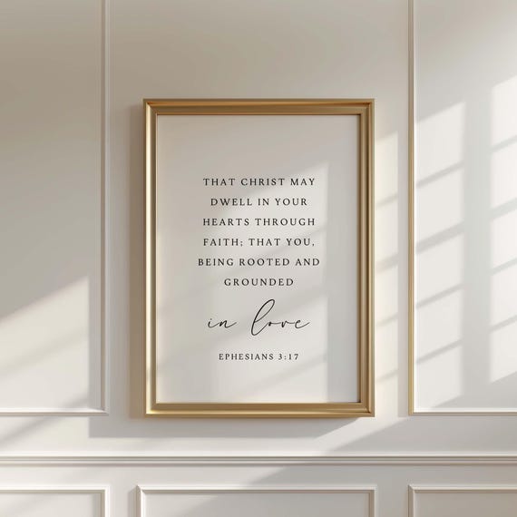 Ephesians 317 Nkjv Rooted And Grounded In Love Christian Wall Art