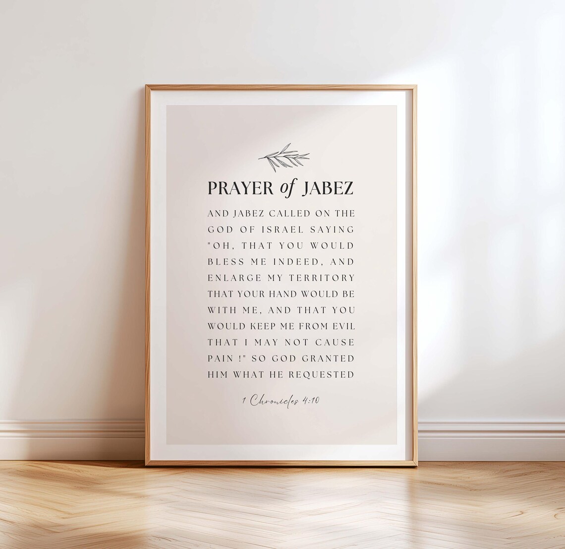 Prayer of Jabez Bible Verse Minimalist Typography Quote Poster