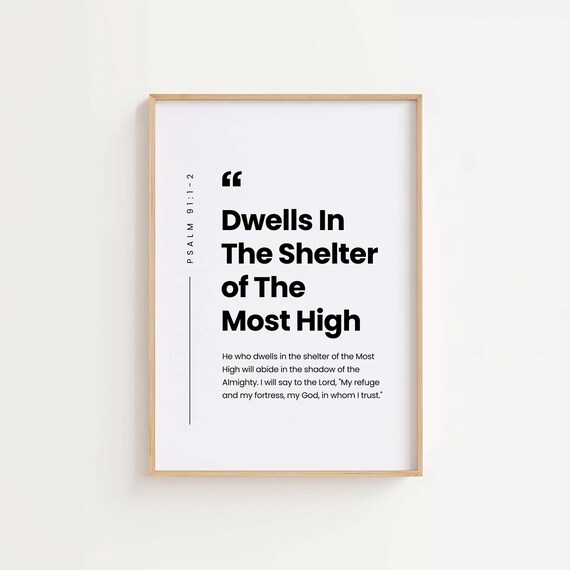 Psalm 91:12 NIV, Bible Verse Art Print
