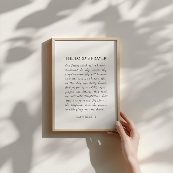 The Lords Prayer Matthew 6913 Our Father In Heaven Wall Art Bible Verse Christian