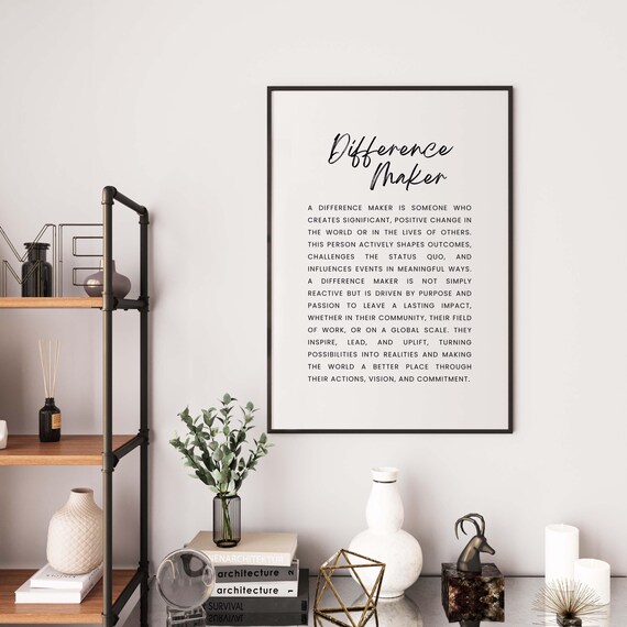 Difference Maker Definition Print Motivational Wall Art