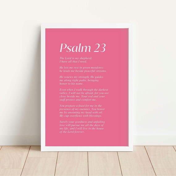 Psalm 23 Scripture Print, Christian Home Decor
