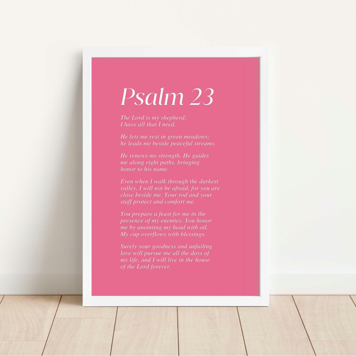 Psalm 23 Scripture Print, Christian Home Decor