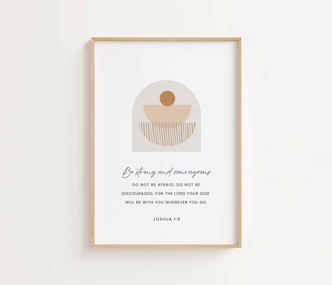 Joshua 19 Niv Be Strong And Courageous, Boho Art Print