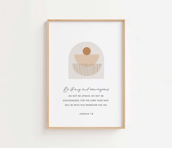 Joshua 19 Niv Be Strong And Courageous, Boho Art Print