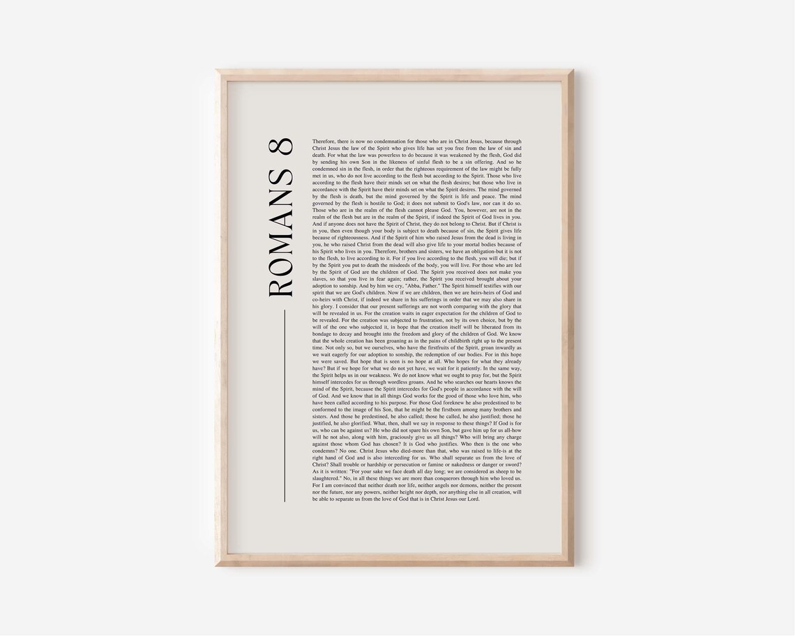 Romans 8 Scripture Art Print Bible Verse Wall Decor