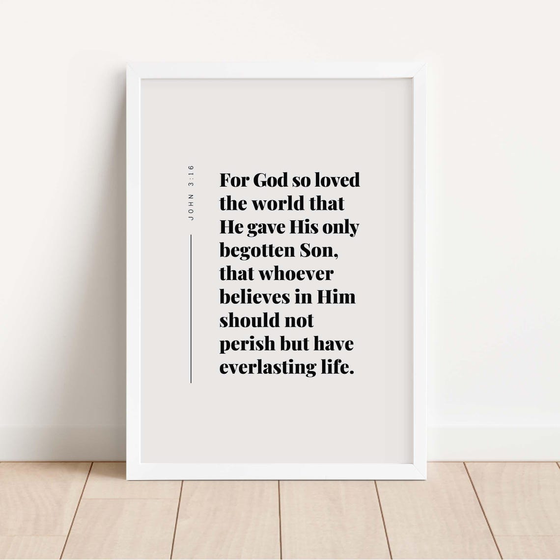 John 316 For God So Loved The World Minimalist Christian Wall Art
