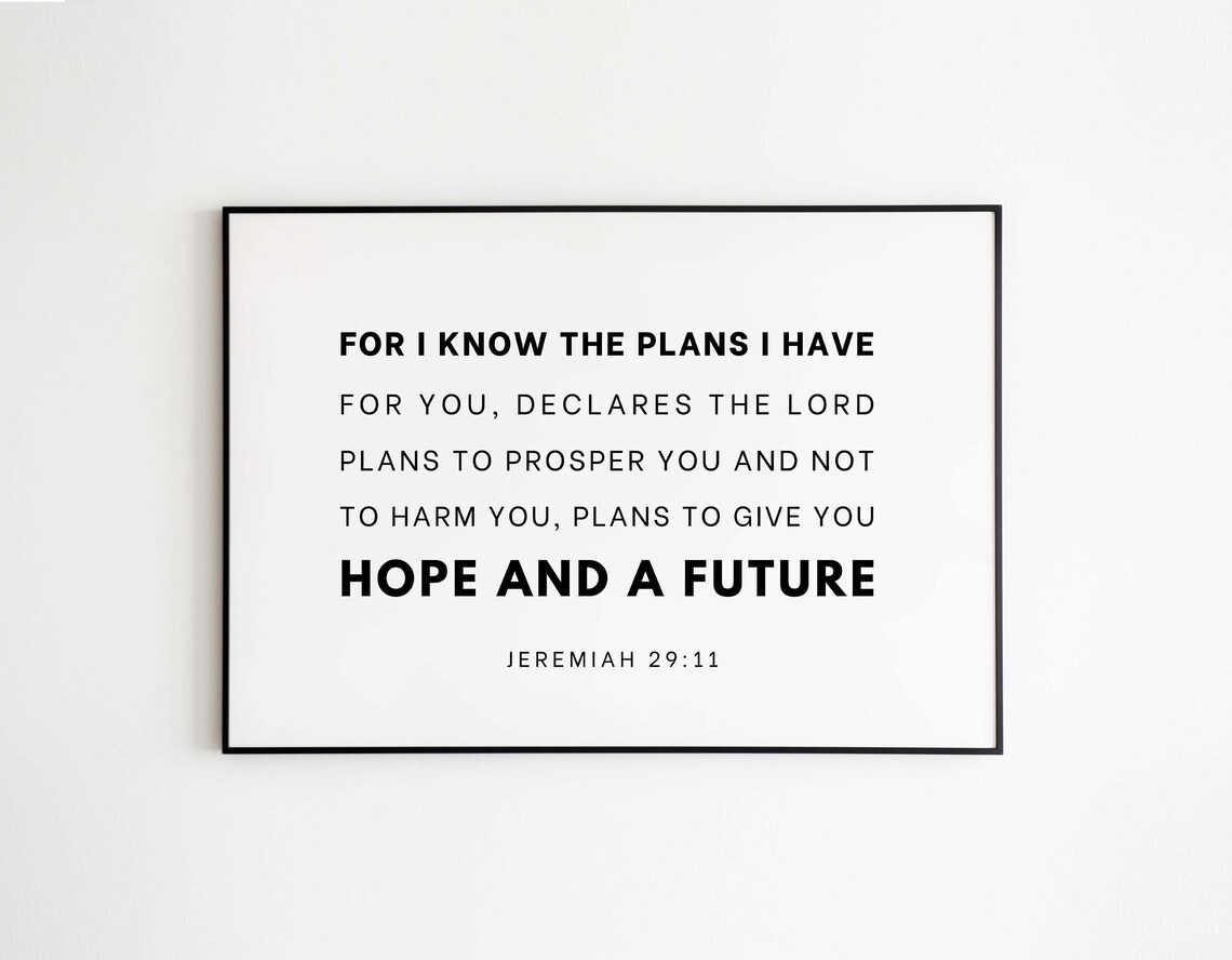 Jeremiah 29:11 Bible Verse, Scripture Art Print