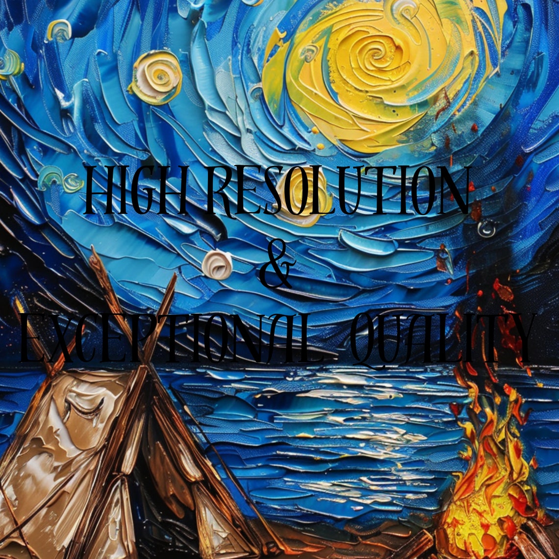 Van Gogh Starry Fire Art Rustic Camping Tent Home Decoration Unique Gift For Campers - Image 3