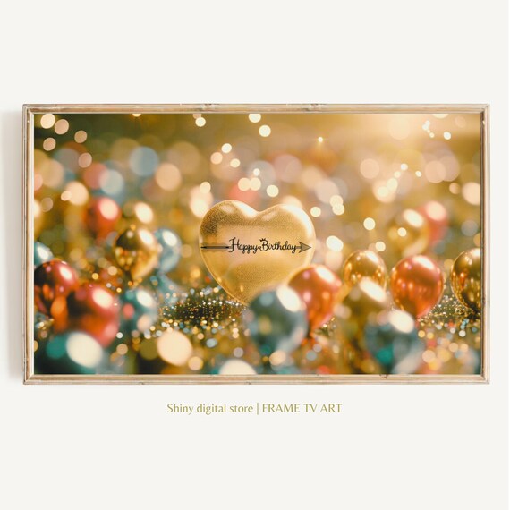 Frame Tv Art Birthday Happy Birthday Frame Tv Frame Tv Art Tv Birthday Art Birthday Decor Birthday Art For Frame Tv