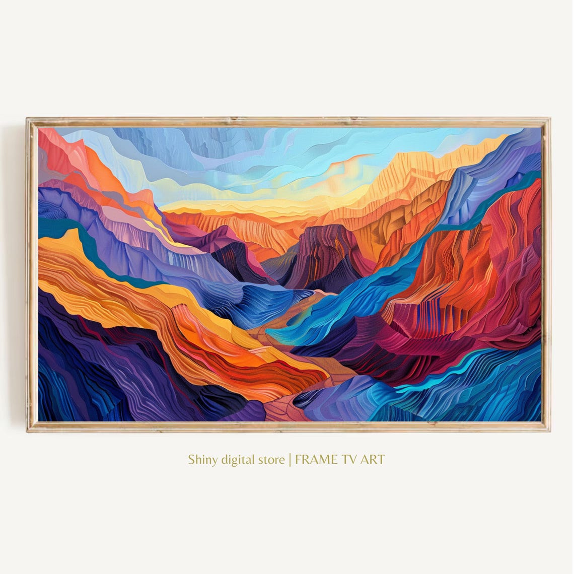 Colorful Abstract Desert Canyon Layered Rock Sunset Hues Wall Art