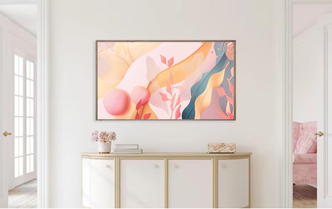 Frame TV Abstract Pastel Painting, Modern Minimalist - Image 2