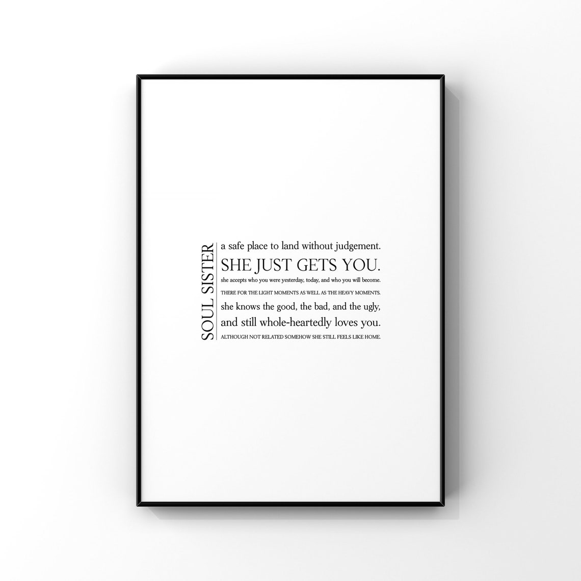 Soul Sister Definition Meaningful Typography Gift Friendship Poster