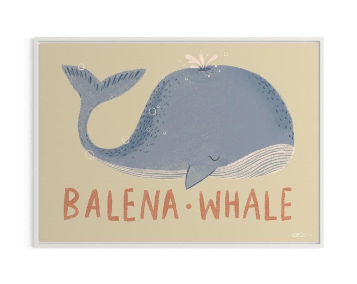Customizable Whale Print, Baby Room Decor