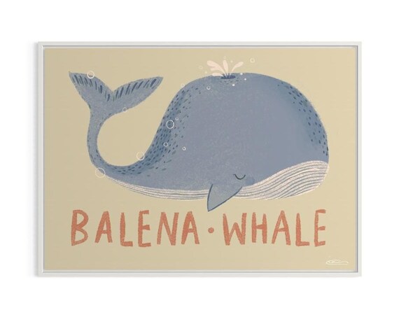 Customizable Whale Print, Baby Room Decor