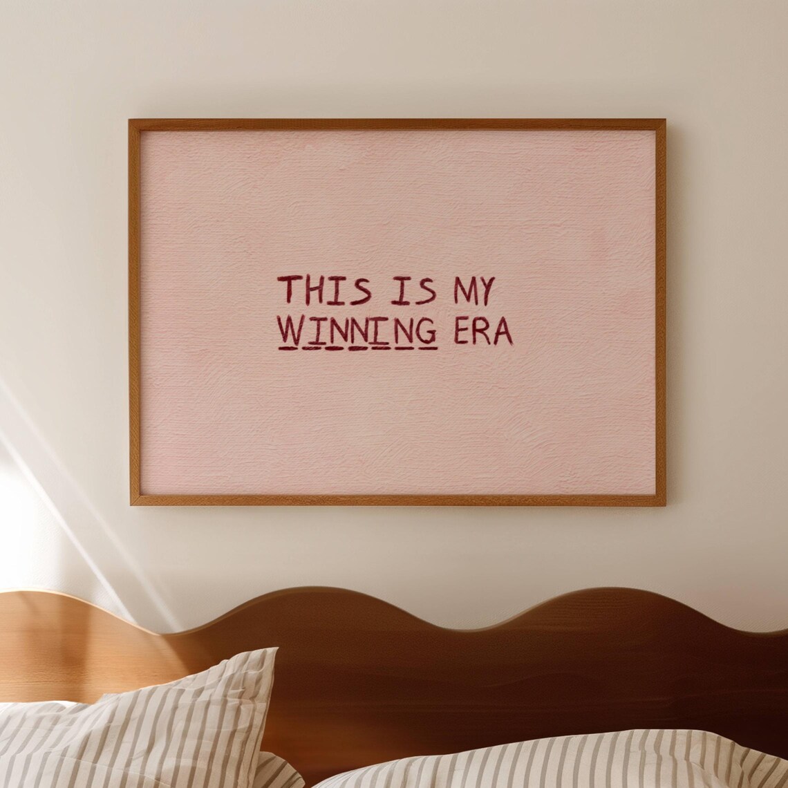 This Is My Winning Era Pink Hand Lettered Motivational Quote Poster