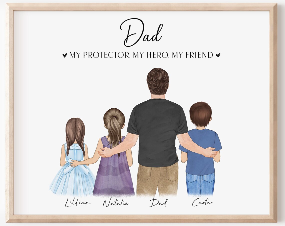 Best Dad Ever My Protector My Hero My Friend Dad Kids Family Poster