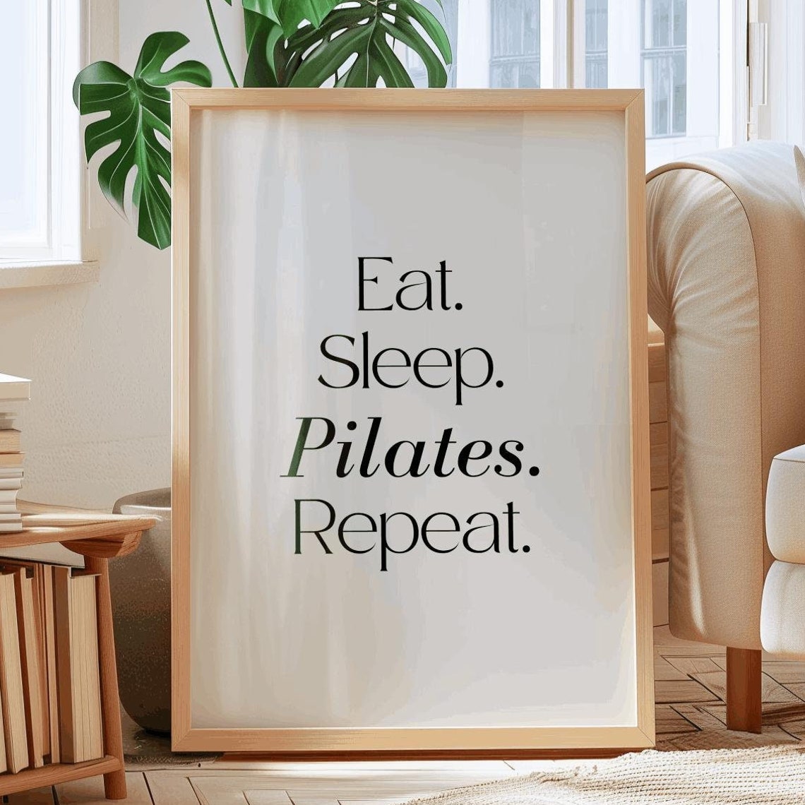Eat Sleep Pilates Repeat, Funny Fitness Wall Art Print
