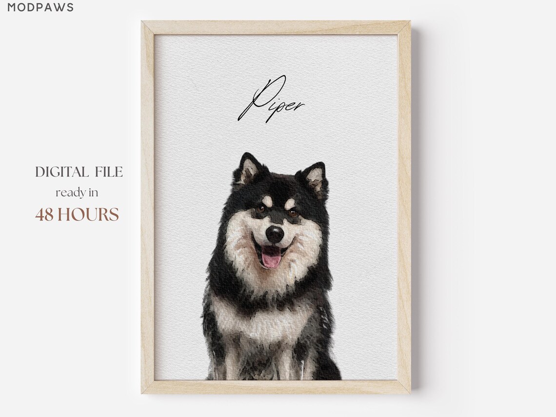 Custom Watercolor Pet Portrait, Personalized Memorial Art