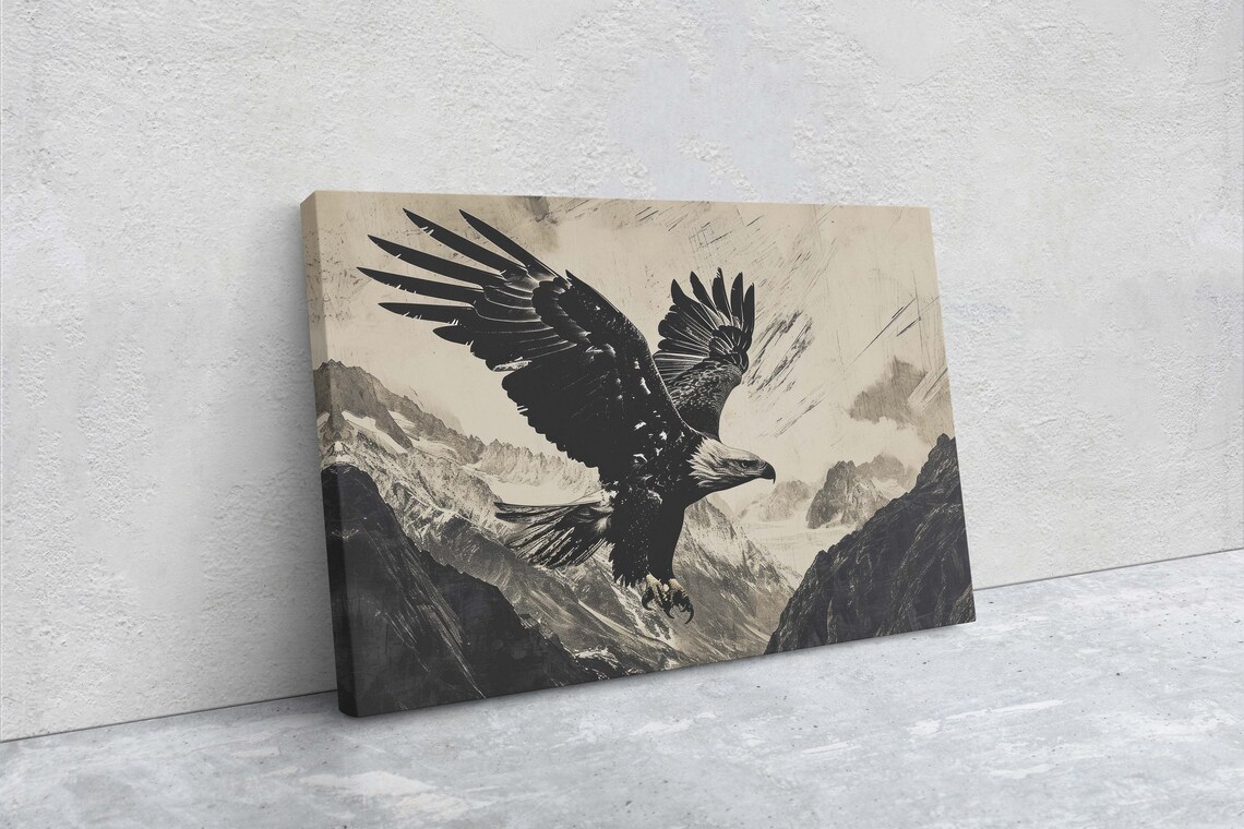 Bald Eagle Painting, Cabin Decor Nature Art - Image 2