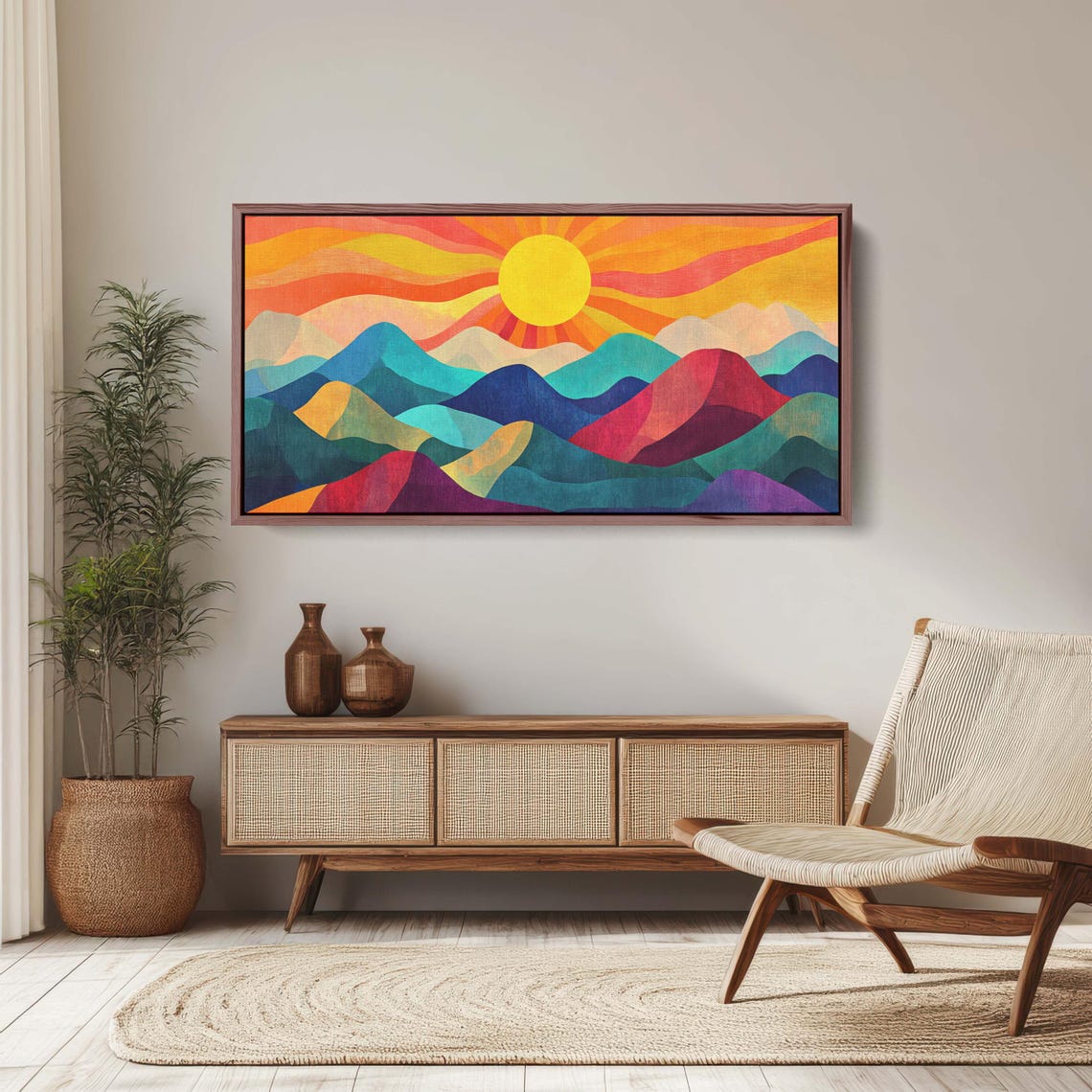 Minimalist Mountain Landscape Art Print - Image 3