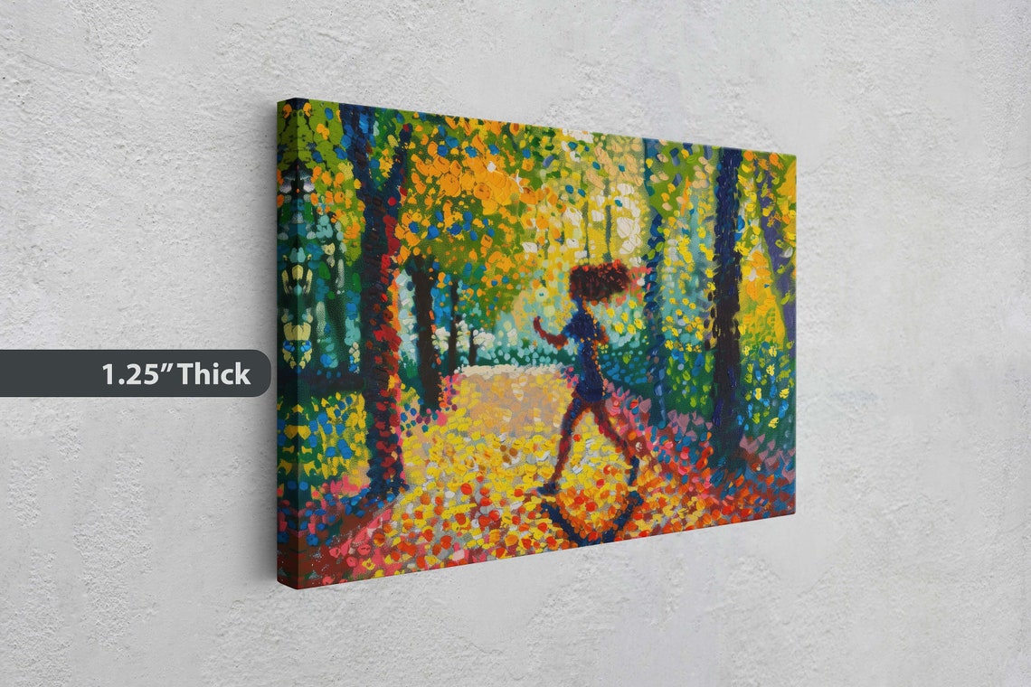Running Painting Park Art Pointillism Womens Sports Girls Sports Track And Field Athlete Art Sports Decor Women Track - Image 3