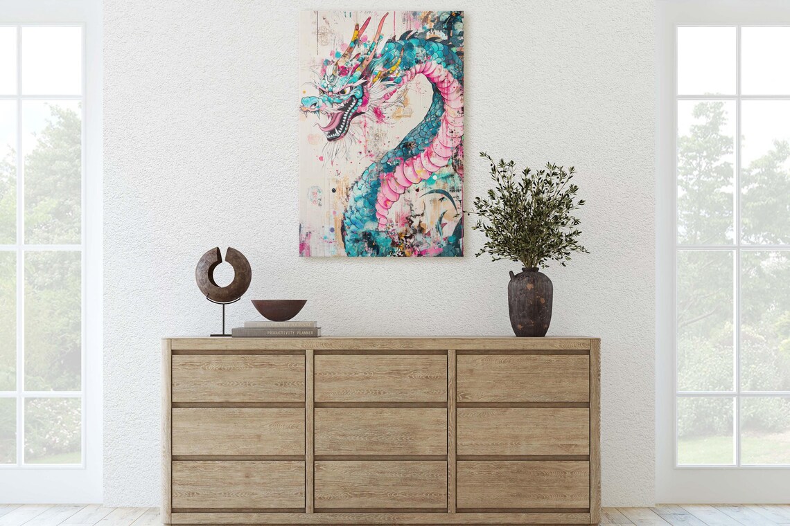 Japanese Dragon Ukiyo E Print Japanese Art Vintage Retro - Image 3