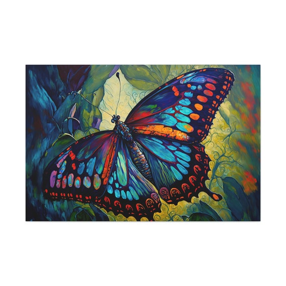 Butterfly Colorful Art Ready To Hang Large Print Oil Painting Monarch