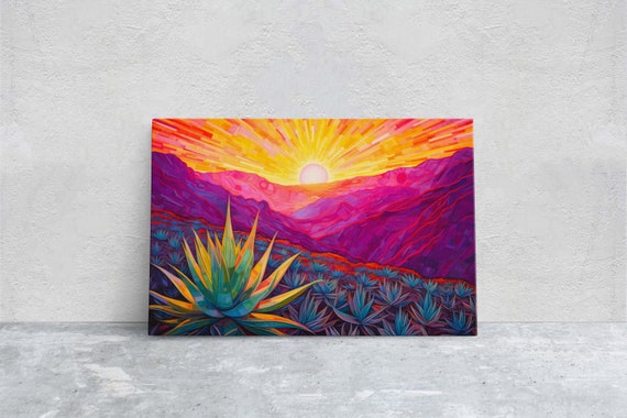 Desert Painting Southwestern Agave Art Framed Large Print Landscape Painting