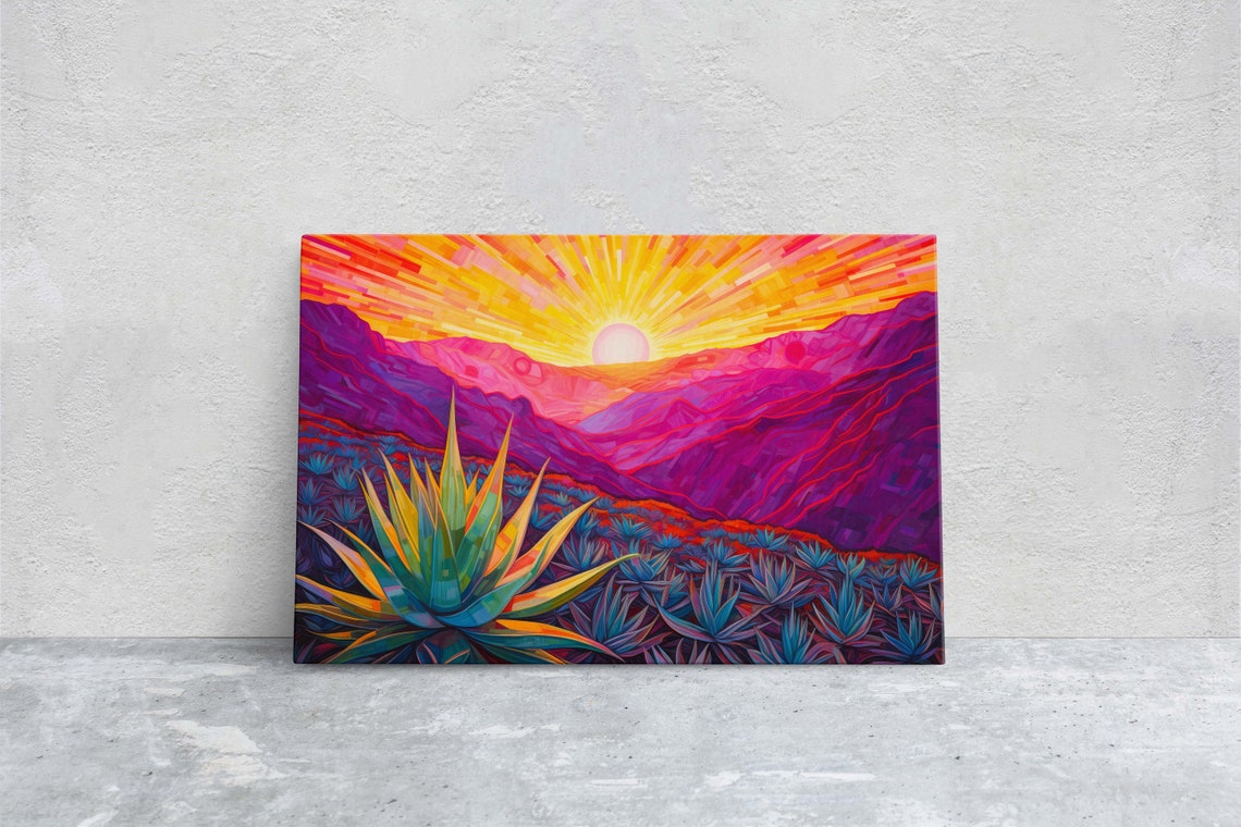 Desert Painting Southwestern Agave Art Framed Large Print Landscape Painting