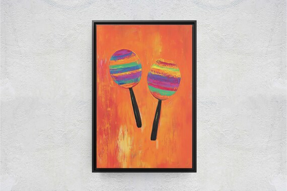 Maracas Art, Mexican Decor, Southwestern Art