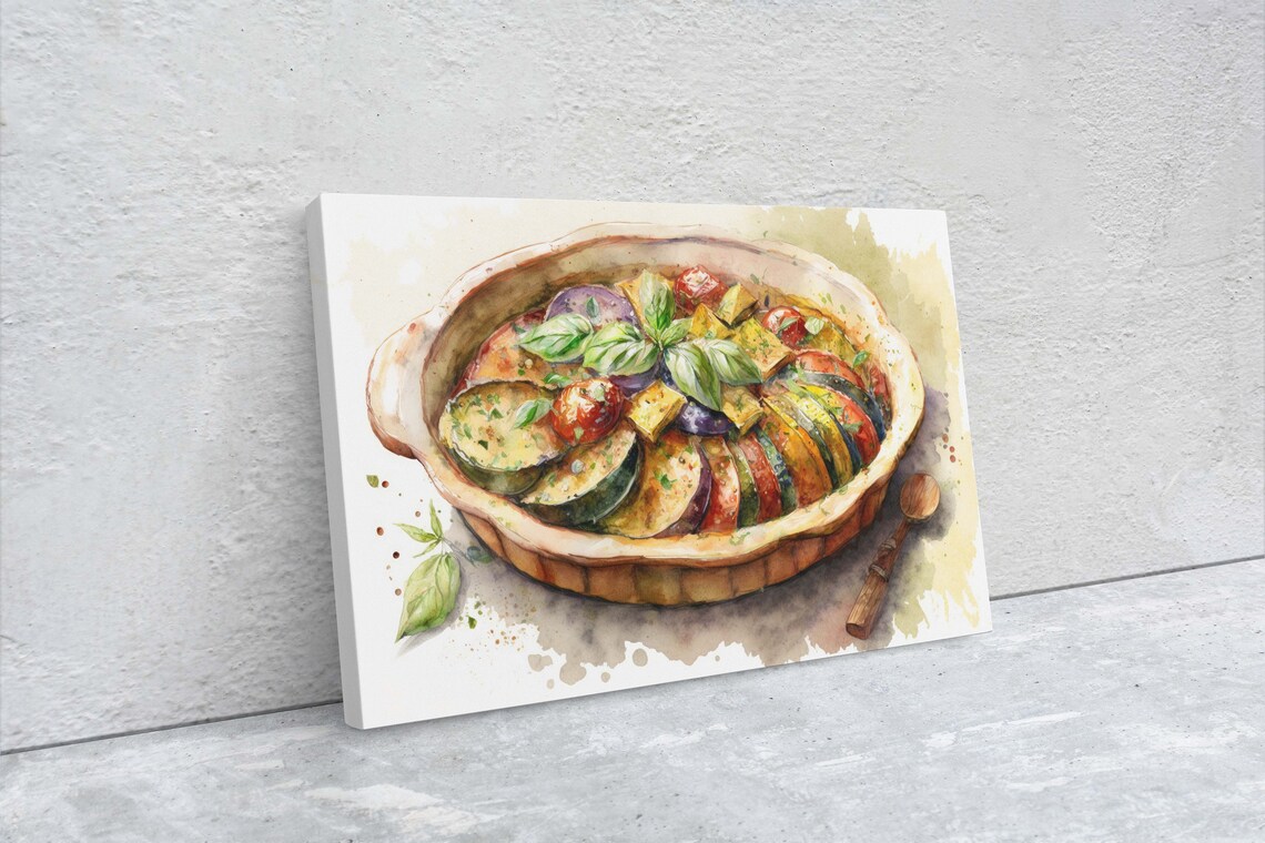 Ratatouille Watercolor Painting, Italian Food Art Print - Image 2