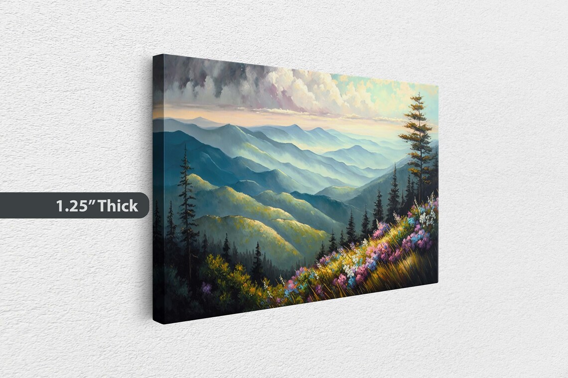Great Smoky Mountains Oil-Painting Landscape Art Print - Image 3